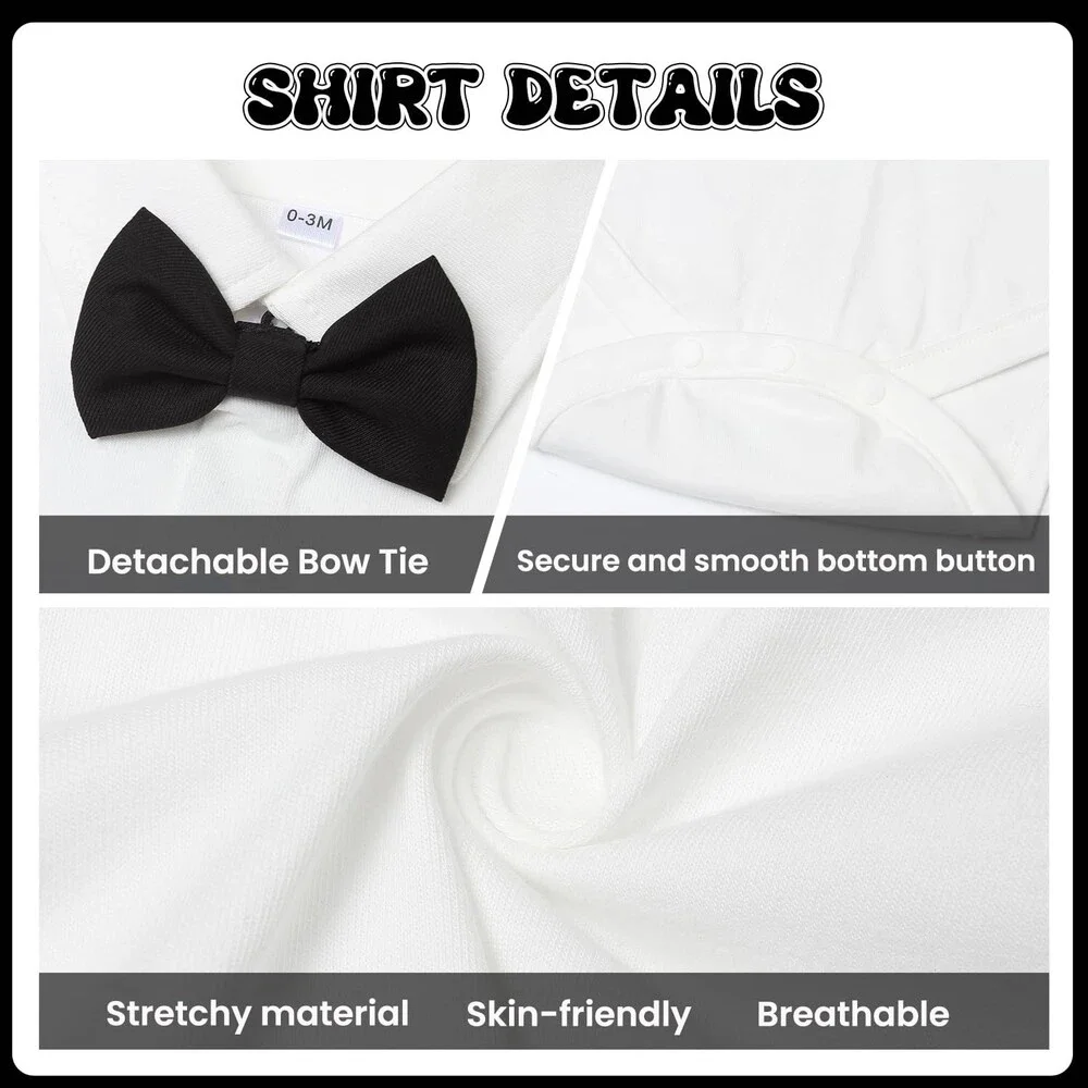 Juivesia Baby Black Boy Clothes Suits Gentleman Wedding Outfit Formal 18-24 M